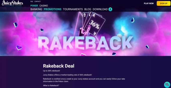 Juicy Stakes pokerin rakeback