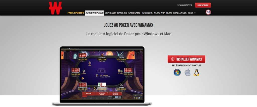 Winamax poker sur mobile