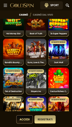 goldspin casino non aams