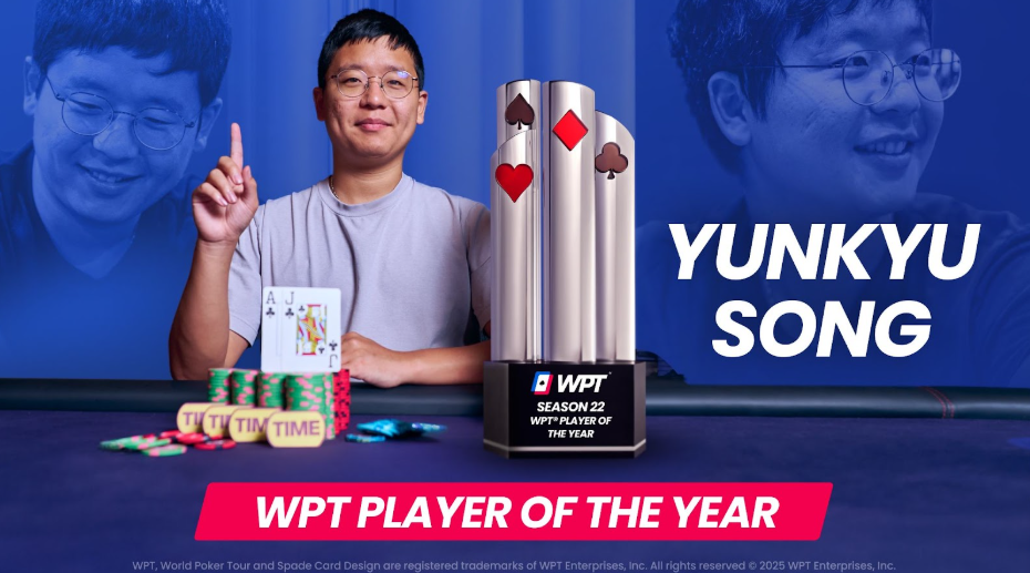 2024 World Poker Tour 시즌 22 올해의 선수상을 수상한 포커 플레이어 송윤규