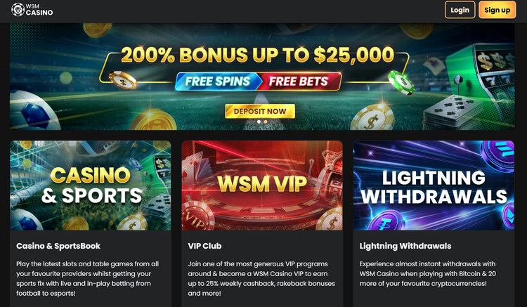 WSM Casino - crypto en bitcoin casino met eigen token