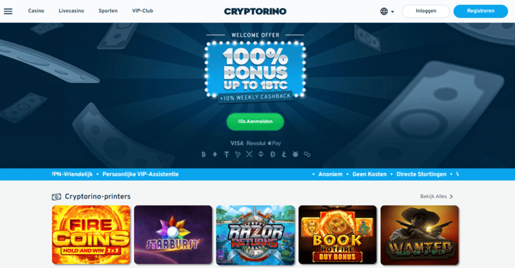 Cryptorino, beste crypto poker sites