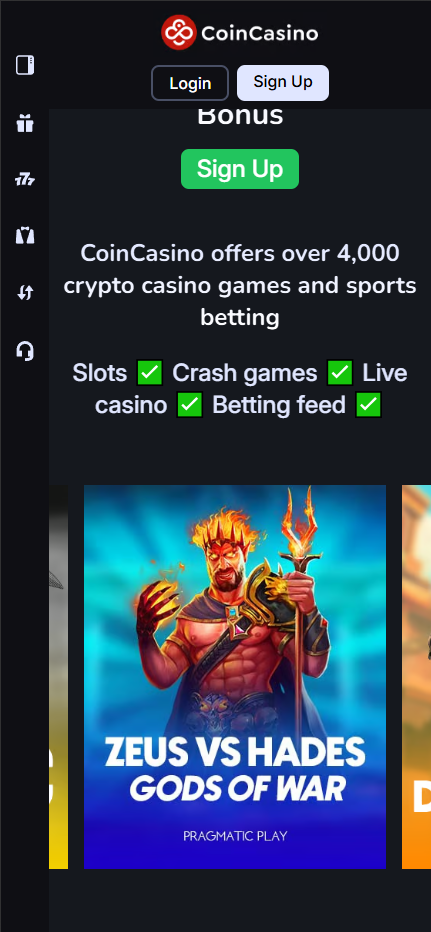 CoinCasino - poker przez internet w krypto