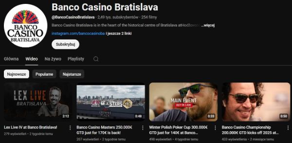 PL stream pokera na Banco Casino