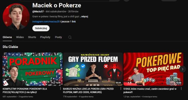 Streamer maciek-o-pokerze