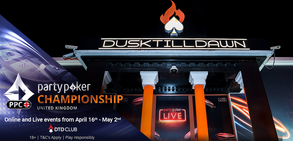 The online-live hybrid poker action continues with the partypoker Championship UK, running April 16 – May 2 at Dusk Till Dawn Poker Club.