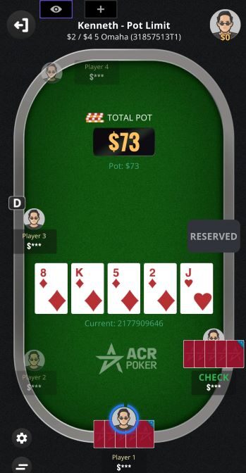 Best Online Poker Sites in Singapore A Five Card Omaha table at ACR Poker