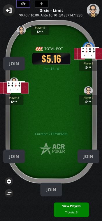 Best Online Poker Sites in Singapore A game of Seven Card Stud using the ACR Poker app