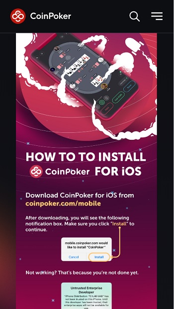 CoinPoker How to Download on iOS