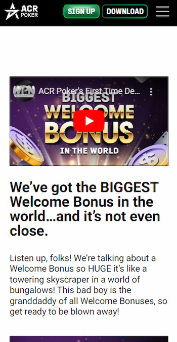 ACR mobile sign-up bonus