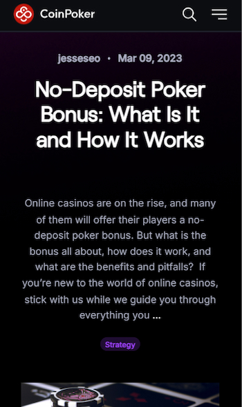 CoinPoker no deposit bonus