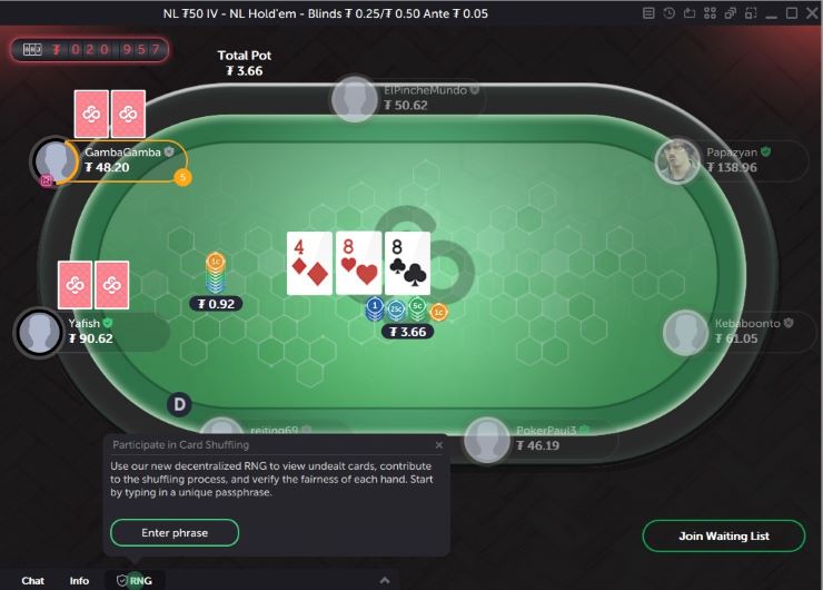 PA online poker A No Limit Hold’em cash table at CoinPoker