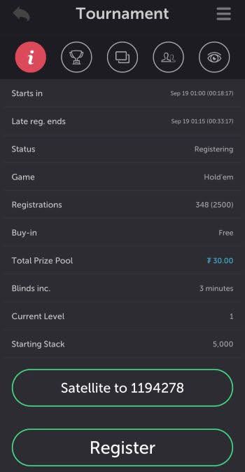 CoinPoker app tournament registration