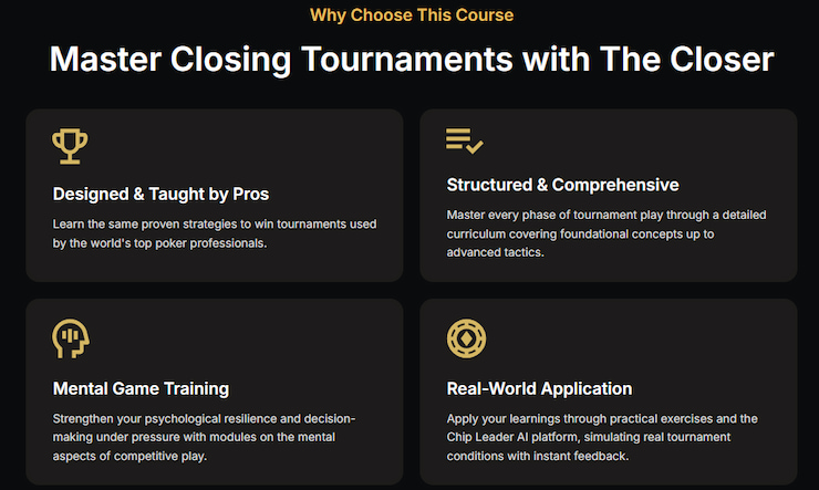 The Closer poker course at Chip Leader Coaching