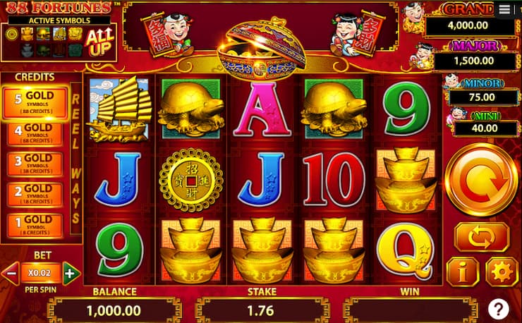 88 Fortunes real money slot