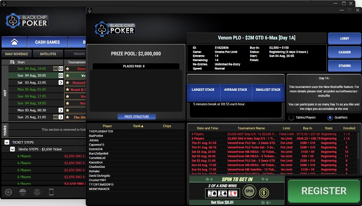 Black Chip Online Poker in Texas