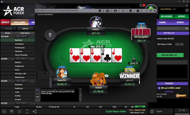 ACR Poker Omaha Online Games