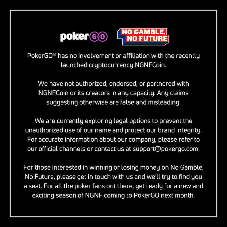 PokerGO Statement