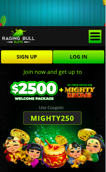 High Roller Casinos Raging Bull homapage